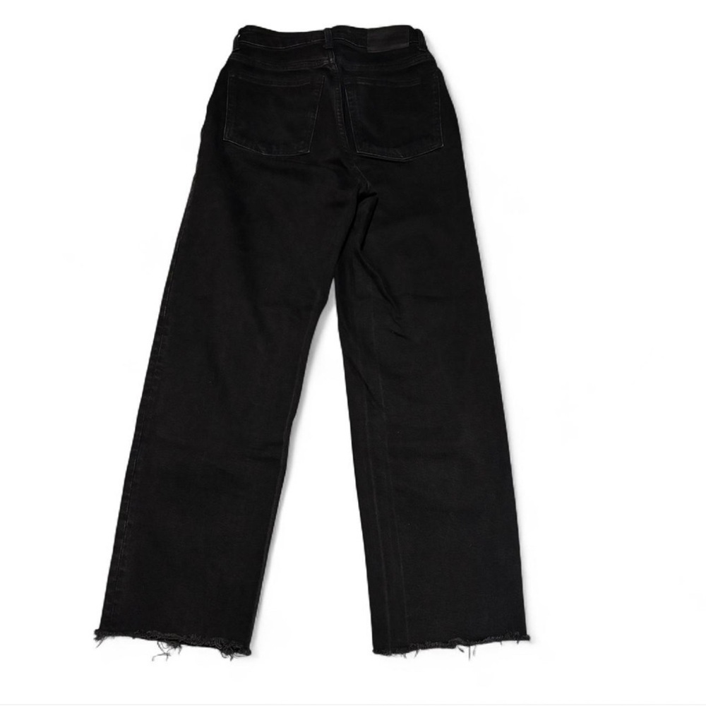 Everlane Curvy Way High Jeans Sz 24 Black Cropped High Rise Raw Hem Straight Leg - Picture 2 of 7